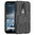 Dual Layer Rugged Tough Shockproof Case & Stand for Nokia 4.2 - Black